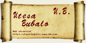 Uteša Bubalo vizit kartica